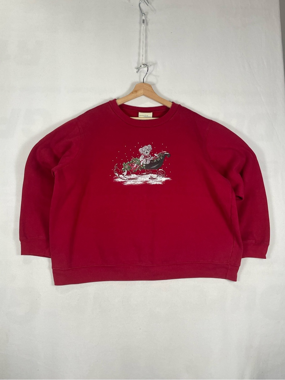 Vintage Penmans PLUS Christmas Bear Burgandy Crewneck Sweatshirt WOMEN Sz 2XL
